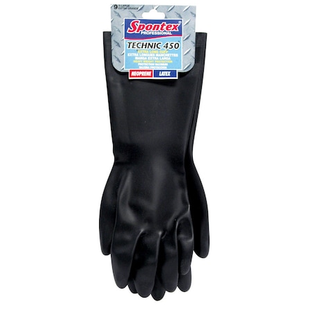 Spontex Spontex Technic 450 Latex/Neoprene Cleaning Gloves M Black 1 pk 33557